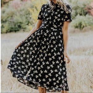 ROOLEE Mary floral detail midi dress